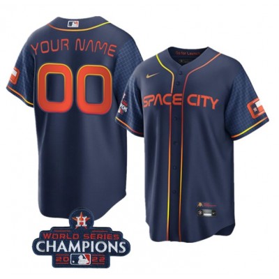 Houston Astros Active Player Custom Navy 2022 World Series Champions City Connect Cool Base Stitched Men's Nike MLB Jersey